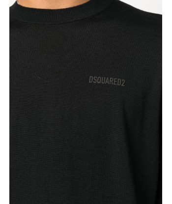 DSQUARED2 - Pull en maille à logo imprimé noir en ligne des produits 