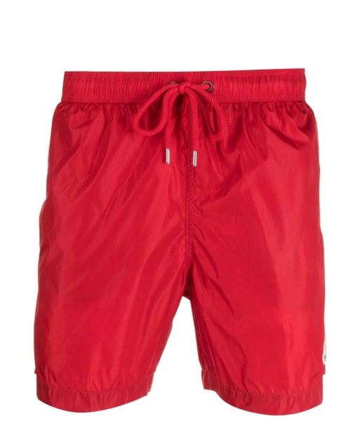 MONCLER - Short de bain à patch logo rouge Profitez des Offres !