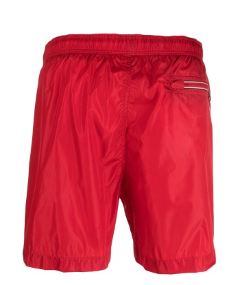 MONCLER - Short de bain à patch logo rouge Profitez des Offres !