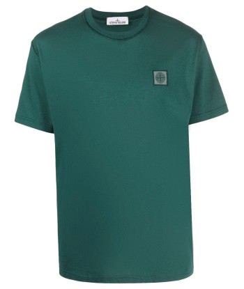 STONE ISLAND - Tee Shirt Compass dye vert fôret une grave pollution 