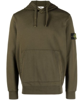 STONE ISLAND - Sweat à capuche classique olive de technologie