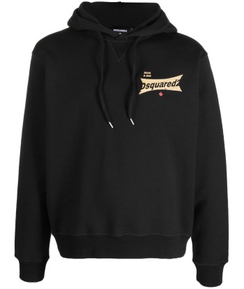 DSQUARED2 - Hoodie en coton à logo imprimé noir paiement sécurisé