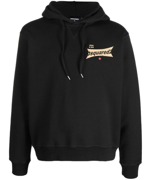 DSQUARED2 - Hoodie en coton à logo imprimé noir paiement sécurisé