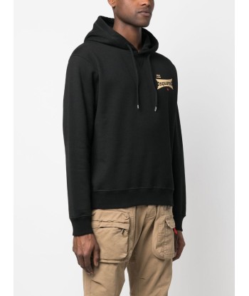 DSQUARED2 - Hoodie en coton à logo imprimé noir paiement sécurisé