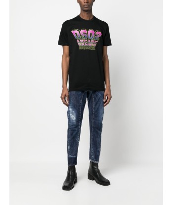 DSQUARED2 - T-shirt en coton à imprimé graphique en ligne