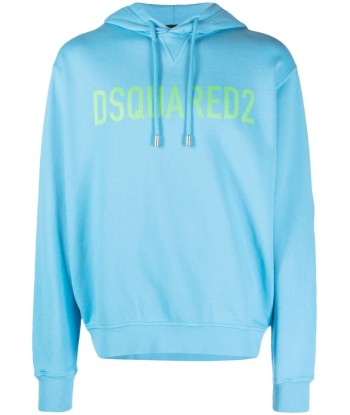 DSQUARED2 - Hoodie en coton à logo imprimé bleu acheter