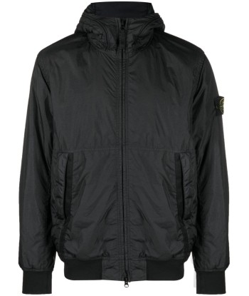 STONE ISLAND - Veste Garment dye crinkle noire paiement sécurisé