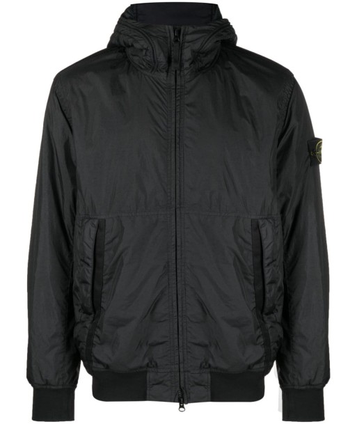 STONE ISLAND - Veste Garment dye crinkle noire paiement sécurisé