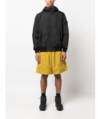 STONE ISLAND - Veste Garment dye crinkle noire paiement sécurisé