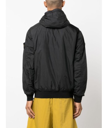 STONE ISLAND - Veste Garment dye crinkle noire paiement sécurisé