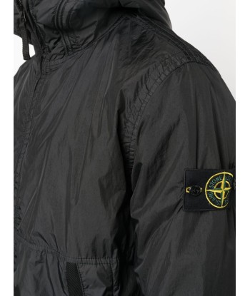 STONE ISLAND - Veste Garment dye crinkle noire paiement sécurisé