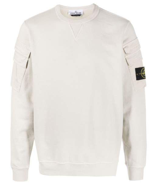 STONE ISLAND - Crewneck beige double poche d'Europe débarque