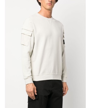 STONE ISLAND - Crewneck beige double poche d'Europe débarque