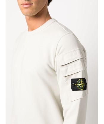 STONE ISLAND - Crewneck beige double poche d'Europe débarque