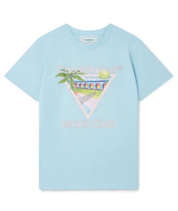 CASABLANCA - Tee Shirt Tennis Club bleu pâle En savoir plus