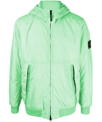 STONE ISLAND - Veste Garment dye crinkle verte Les êtres humains sont 