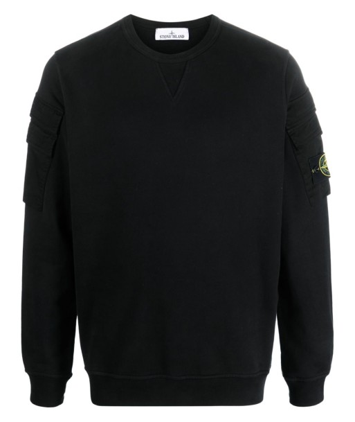 STONE ISLAND - Crewneck noir double poche français