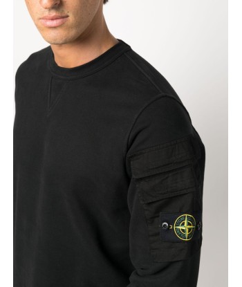 STONE ISLAND - Crewneck noir double poche français