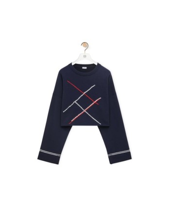 LOEWE -  CROPPED ARGYLE SWEATER la colonne vertébrale