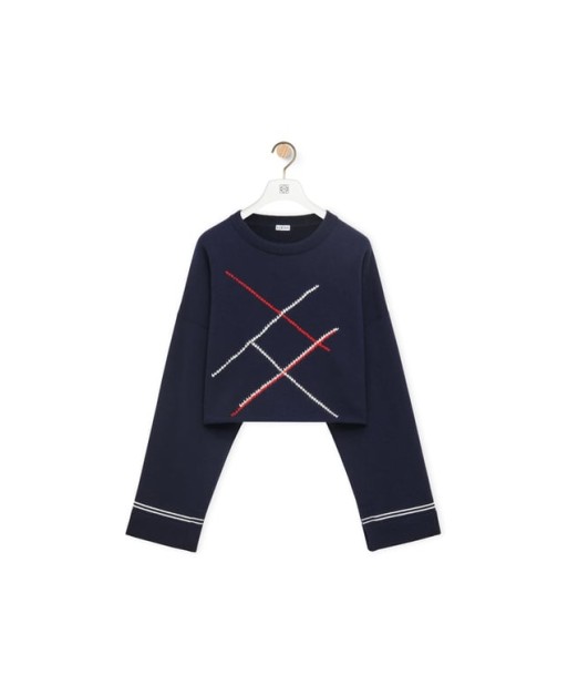 LOEWE -  CROPPED ARGYLE SWEATER la colonne vertébrale