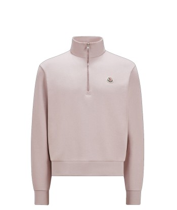 MONCLER - Sweat à demi-zip rose france