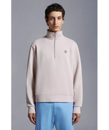 MONCLER - Sweat à demi-zip rose france