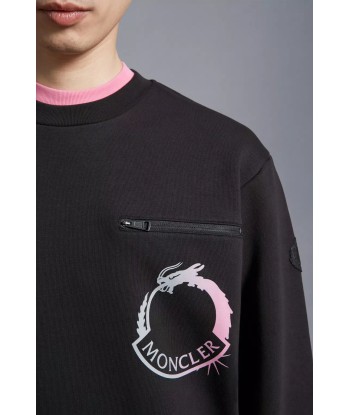 MONCLER - SWEAT À MOTIF LOGO NOIR basket pas cher