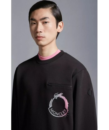 MONCLER - SWEAT À MOTIF LOGO NOIR basket pas cher