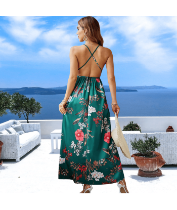 Vestito Lungo Verde a Fiori Boho Chic ou a consommer sur place