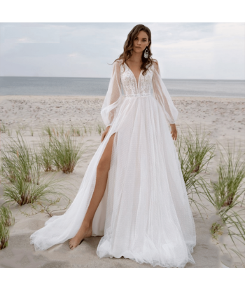 Abito da Sposa Manica Lunga Boho Chic Economisez 