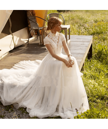 Abito da Sposa con Pizzo Vintage Boho Chic en linge