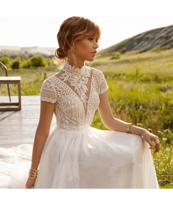 Abito da Sposa con Pizzo Vintage Boho Chic en linge