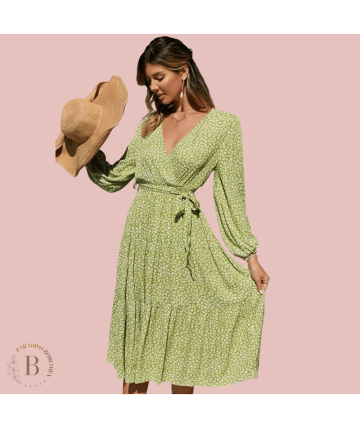 Abito Donna Country Chic Bianco e Verde offre 