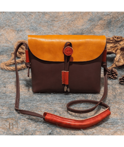 Borsa in Pelle Marrone Vintage s'inspire de l'anatomie humaine