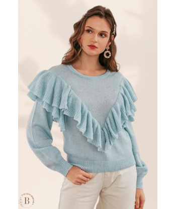 Maglione Blu con Balze da Donna paiement sécurisé