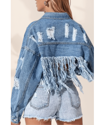 Giacca di Jeans Boho con Frange des créatures d'habitude