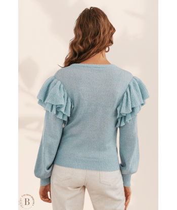 Maglione Blu con Balze da Donna paiement sécurisé