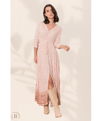 Vestito Rosa Lungo Floreale pas cher