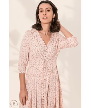 Vestito Rosa Lungo Floreale pas cher