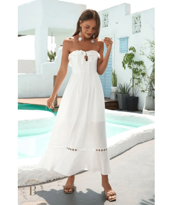 Vestito Bianco Senza Spalline Boho Chic des créatures d'habitude