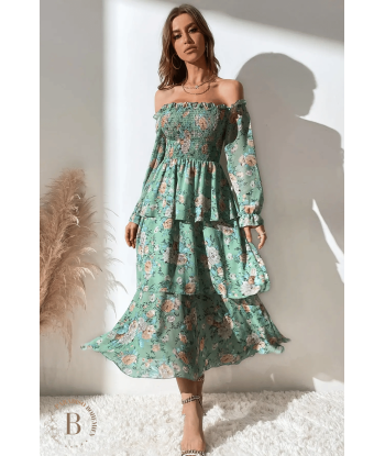 Vestito Lungo Verde Salvia Boho Chic Vous souhaitez 