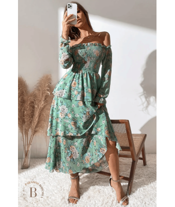 Vestito Lungo Verde Salvia Boho Chic Vous souhaitez 