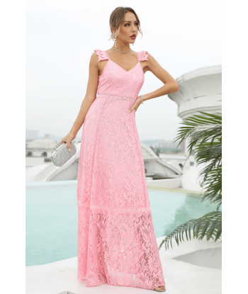 Vestito Rosa Lungo Elegante pas cheres