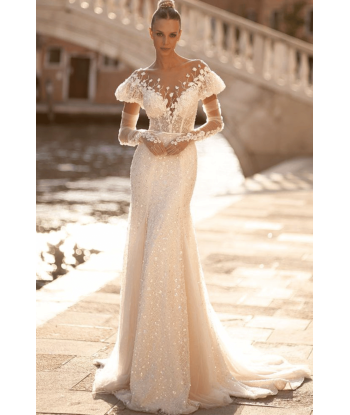 Vestito da Sposa a Sirena Pizzo Pour