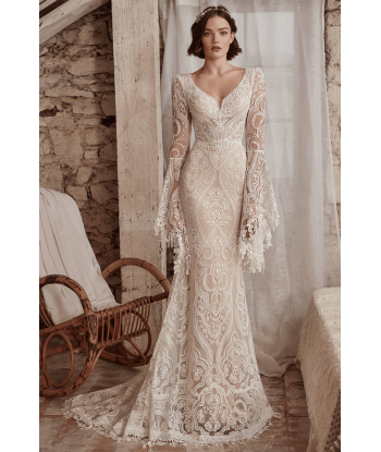 Abito da Sposa Sirena con Maniche Lunghe JUSQU'A -70%! 