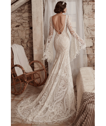 Abito da Sposa Sirena con Maniche Lunghe JUSQU'A -70%! 