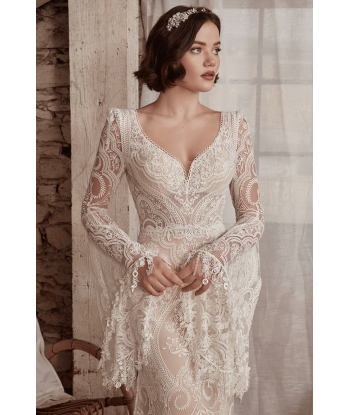 Abito da Sposa Sirena con Maniche Lunghe JUSQU'A -70%! 