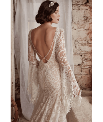 Abito da Sposa Sirena con Maniche Lunghe JUSQU'A -70%! 