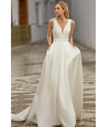 Abito da Sposa Semplice Liscio en stock