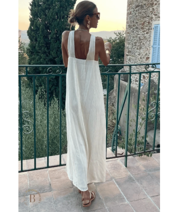 Abito Bianco Maxi Boho in Lino les muscles